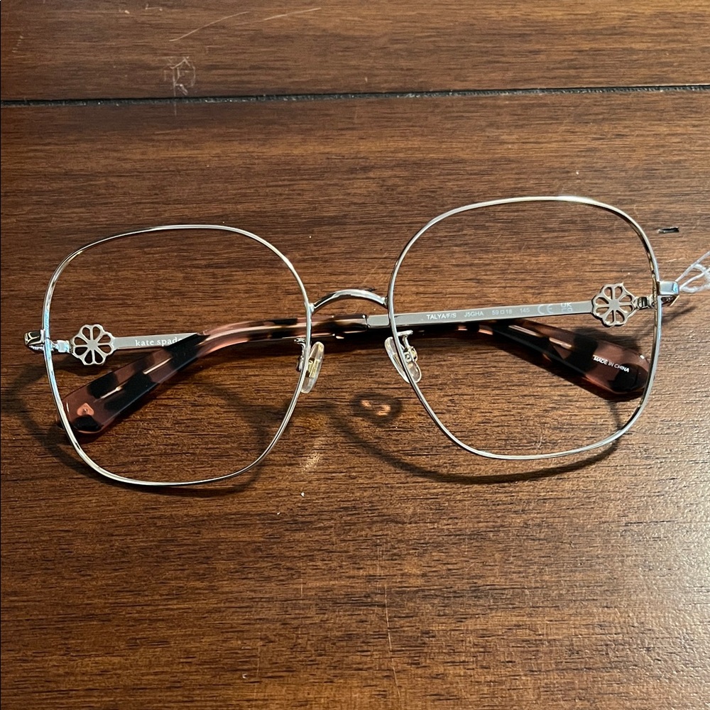KATE SPADE
Gold Square Glasses with Tortoise Shell Arms